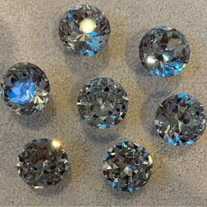 Crystal Glass Cabinet Knob Set of 7 Decorative Drawer Pull
